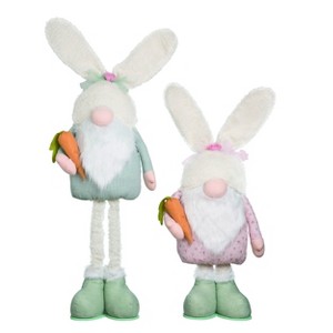 Transpac Elegant Telescoping Bunny Gnome Set of 2 Easter Home Decorations - 1 of 1