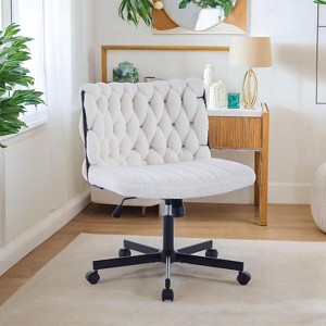 Jojoka 25.5" Wide Criss Cross Chair with Wheels, Modern Swivel Office Chair w/360-Degree Swivel, Adjustable Height, 300lb Capacity, for Office, Study - 1 of 4