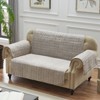Reversible Phoenix Loveseat Furniture Protector Slipcover Tan: Pet-Friendly, Machine Washable - Greenland Home Fashions - 3 of 4