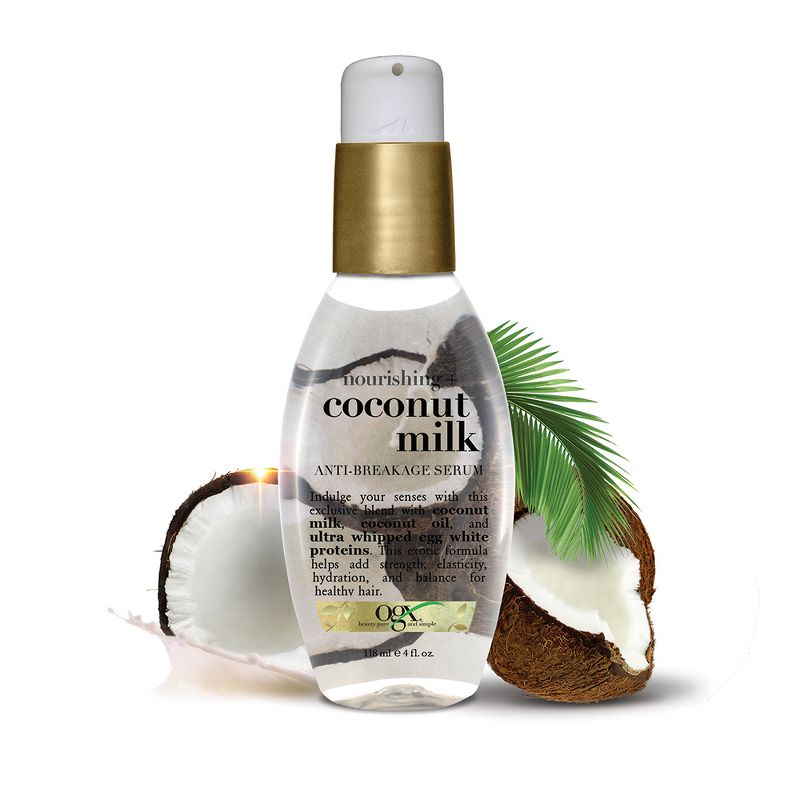 OGX Nourishing + Coconut Milk Anti-Breakage Serum Leave-In Hair Treatment - 4 fl oz, 4 of 10