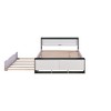 Whisen Full Size Platform Bed with Trundle, Storage Headboard and Footboard and USB Charging Design - image 4 of 4