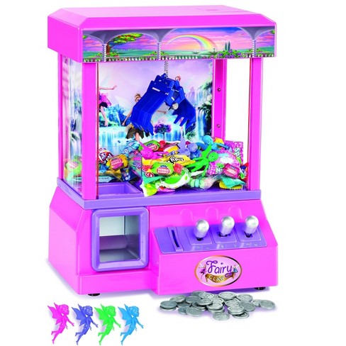 KOVOT Mini Arcade Claw Grabber Machine with Retro Carnival Music & 4  Fairies Included - Pink