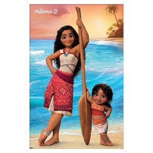 Trends International Disney Moana 2 - Moana and Simea Framed Wall Poster Prints - 1 of 4