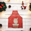 Unique Bargains Christmas Aprons Christmas Celebration in English Santa Claus Linen Red Beige Yellow 21.65"x26.77" 1 Pcs - 2 of 4