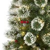 Nearly Natural 5-ft Frosted Swiss Pine Artificial Christmas Tree with 200 Clear LED Lights and Berries - 3 of 4