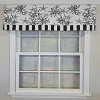 RLF Home Reef Banded Valance Collection - 100% Cotton Window Treatment 50" x 16"  Black - 2 of 4