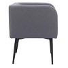 Dining Chair 29.3"H Gray – Fabric Upholstered Seat with Black Steel Frame & Armrests by Zuo Modern - 2 of 4
