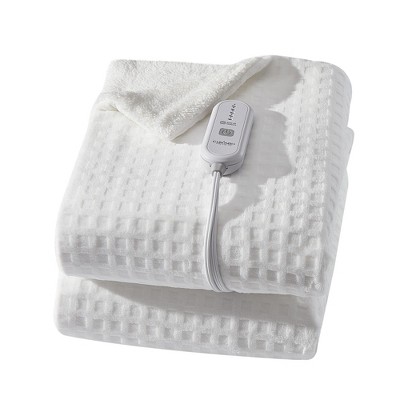 Electric Blanket, Waffle Heated Blanket with 5 Heating Levels and Time Setting, Machine Washable, ETL Certification