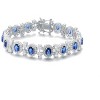 Guili Sterling Silver Cubic Zirconia Bracelet with Clear and Colored Sparkling Stones, a Bold 'Bling' Accessory for Glamorous Occasions - 3 of 3
