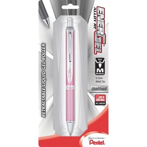 EnerGel Alloy Retractable Gel Pen Pink Barrel Medium Point Black 357082 - 1 of 2