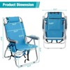 FURNIinspire Outdoor Portable Chair Adjustable Back with Extra Storage for Outdoor Adventures, Blue, 24.8"*25.6"*32.28" - 4 of 4