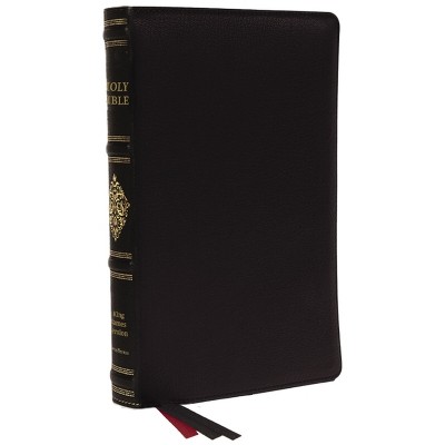 Kjv, Personal Size Reference Bible, Sovereign Collection, Black Premium Goatskin Leather, Premier Collection, Comfort Print - by  Thomas Nelson