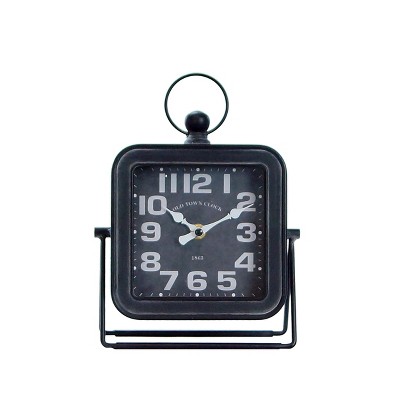 VIP Metal 10 in. Black Traditional Table Clock