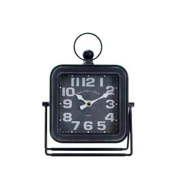 VIP Iron 10 in. Black Traditional Table Clock