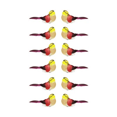 Northlight 12ct Spotted Bird Christmas Ornament Set 4.75" - Red/Yellow