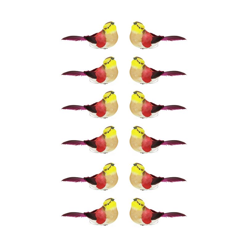 Northlight 12ct Spotted Bird Christmas Ornament Set 4.75" - Red/Yellow, 1 of 4
