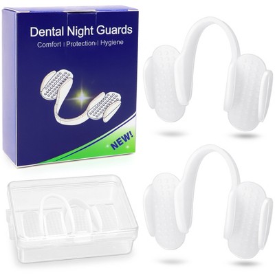 YEVYO 2PCS Mouth Guard for Teeth Grinding - Sleep Mouth Guard for Nighttime TMJ Clenching Relief - Dental Night Guards for Adults with Travel Case