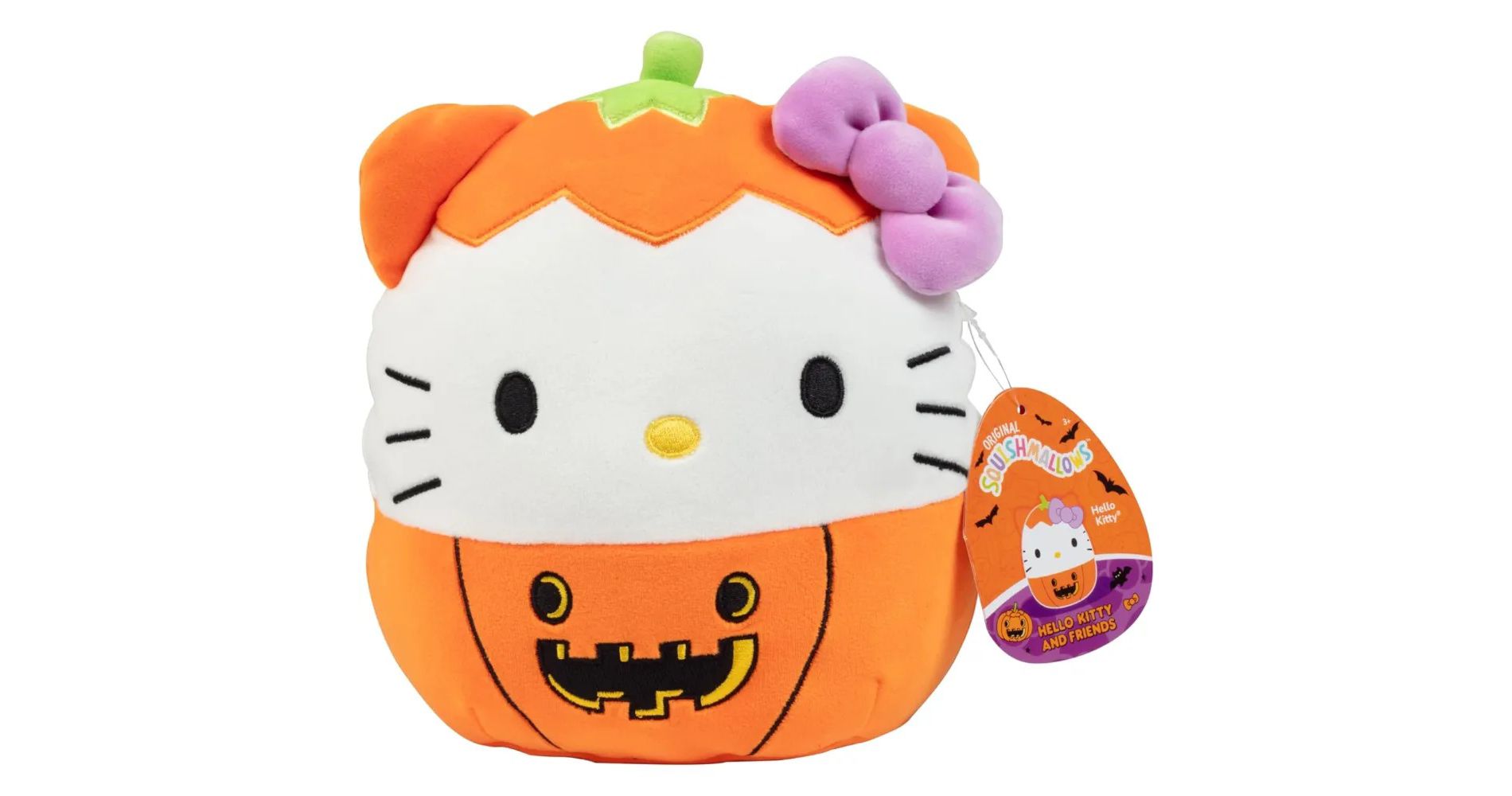 Squishmallows 8" Hello Kitty Jack O' Lantern - Official Jazwares Halloween Pumpkin Plush - Collectible Stuffed Animal Toy- Gift for Kids, Girls & Boys