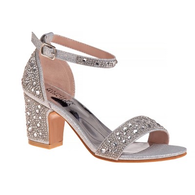 Badgley Mischka Girls' Wedding Shoes With Block Heel And Embellishment ...