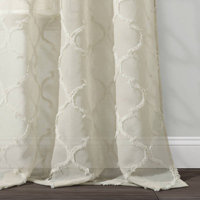 Set of 2 Avon Trellis Grommet Sheer Window Curtain Panels - Lush Décor, 5 of 11