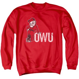 Ohio Wesleyan University Official Distressed Primary Logo Adult Crewneck Sweatshirt - 1 of 4