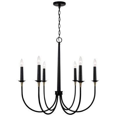 Capital Lighting Amara 6 - Light Chandelier in  Matte Black/Brass