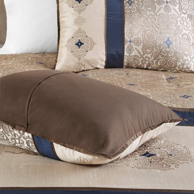 Navy Jacquard California King 24-Piece Bedding Set