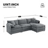 SKRAN L Shaped Cloud Chenille Modular Sectional Sofa with Double Cushions with Movable Ottoman,Indoor Furniture for Living Room - 3 of 4