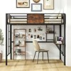 Tangkula Twin Loft Bed w/ Desk Heavy-Duty Metal Bed Frame w/ Safety Guardrail & Ladder - 3 of 4