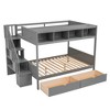 Twin Over Full Bunk Bed with Shelfs, Storage Staircase and 2 Drawers - 4 of 4