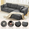 Acekool 108" L-Shape Cloud Couch - Right Chaise, Deep Seat Corduroy, Dark Gray - 3 of 4