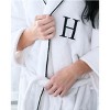 Modern Cotton Absorbent Traditional Adult Unisex Solid with Monogram Bath Robe by Blue Nile Mills - 4 of 4