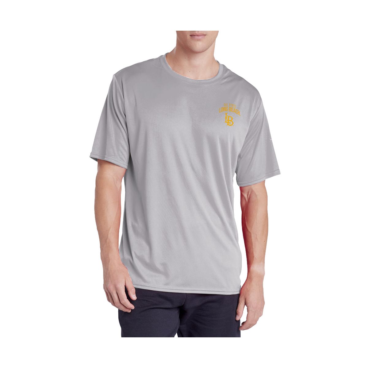 Men's California State University Long Beach Men's Sport Active T-Shirt Left Chest Logo