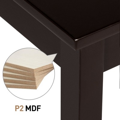 Dark Coffee Solid Wood Minimalist End Table with Shelf