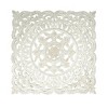 Moda Furnishings White Square Handcrafted Wooden Wall Hanger 36"x36" Elegant Home Decor - 2 of 4