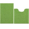 Home Mart Goods 2 Piece Set Green Soft Cozy Plush Chenille Bath Mat Bathroom Rug - 2 of 3