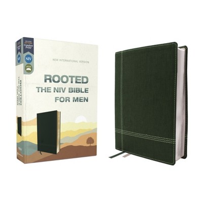 Rooted: The NIV Bible for Men, Leathersoft, Green, Comfort Print - by  Zondervan (Leather Bound)