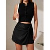 Women's Twist Knot Asymmetric Skort High Waist Mini Skirt With Shorts Yoga Active Wear - 3 of 4