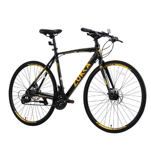 VASIP 24-Speed Hybrid Bike for Men & Women - 700C City Commuter Bicycle with Disc Brakes - Comfortable Urban Riding,Blue - 1 of 4
