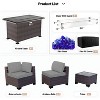 ALAULM 15PCS Outdoor Patio Furniture Set with Gas Propane Fire Pit Table PE Rattan Sectional Sofa Patio Conversation Sets - 4 of 4