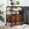 vidaXL Printer Stand 3-Tier Smoked Oak 19.7"x15.7"x29.9" Engineered Wood - 4 of 4