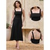 INSPIRE CHIC Women's Square Neck Sleeveless Zipper Summer Casual Maxi Tank A Line Dresses - 2 of 4