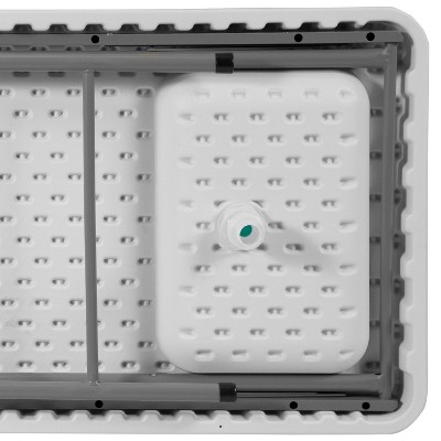 46-Inch White Plastic Portable Fish Cleaning Table with Sink