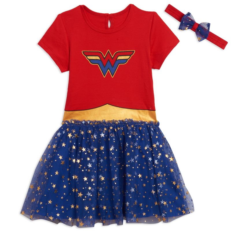 DC Comics Justice League Wonder Woman Little Girls Dress & Headband Set , 2 of 5