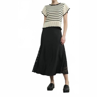 Women's Lined Lace Insert Skirt - Aaron & Amber