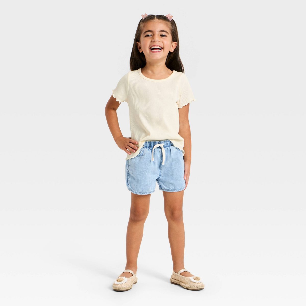 Toddler Girls' Short Sleeve Ribbed T-Shirt - Cat & Jack™ - thumbnail 3