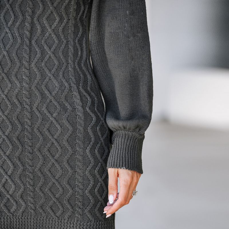 Women's V-Neck Bubble Sleeve Mini Sweater Dress - Cupshe, 2 of 8