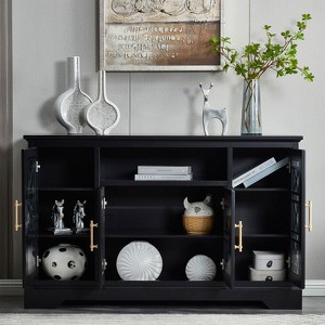 NicBex Buffet Cabinet with Storage 51.97" Modern Sideboard Cabinet Console TV Cabinet with Glass Doors and Adjustable Shelves for Living Room - 1 of 4