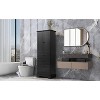TIRAMISUBEST Storage Cabinet with 2 Doors and 4 Drawers for Bathroom, Office, Adjustable Shelf, MDF Board with Painted Finish, Black - 2 of 4