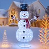 Tangkula 6 FT Lighted Christmas Snowman Decoration w/ 200 LED Lights Pop-up Snowman Decoration w/Zip Ties & Ground Stakes - 3 of 4